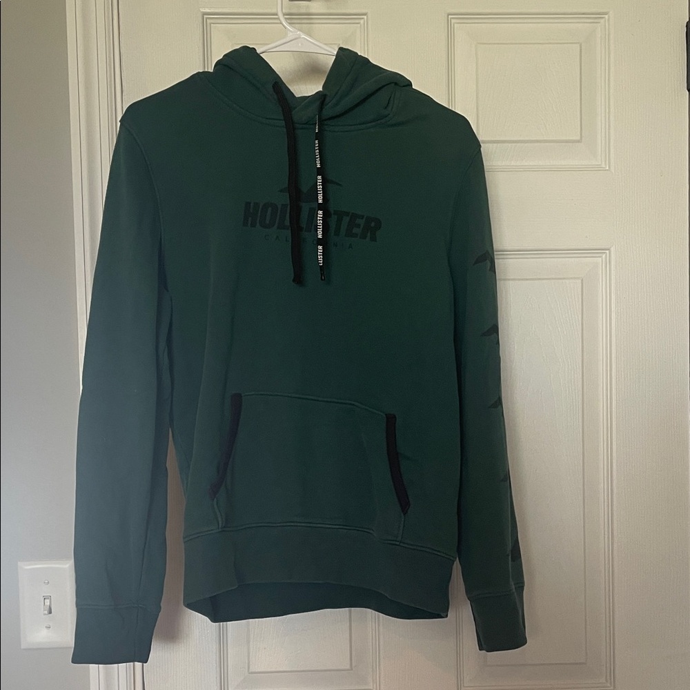 Hollister Men's Green Hoodie